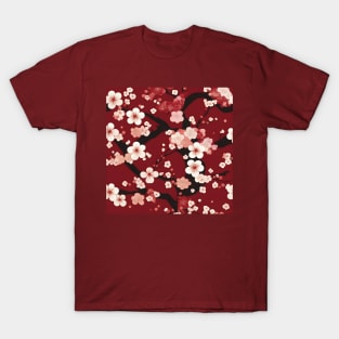 Traditional Japanese Plum Blossom Kimono Pattern T-Shirt